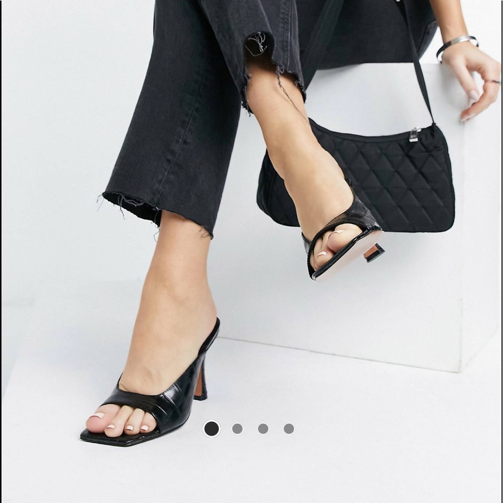 Asos faux croc square toe mules 9